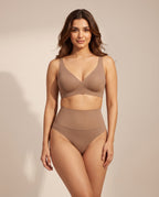 High-Waist Shaping Thong – Brown
