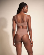 High-Waist Shaping Thong – Brown