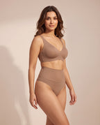 High-Waist Shaping Thong – Brown