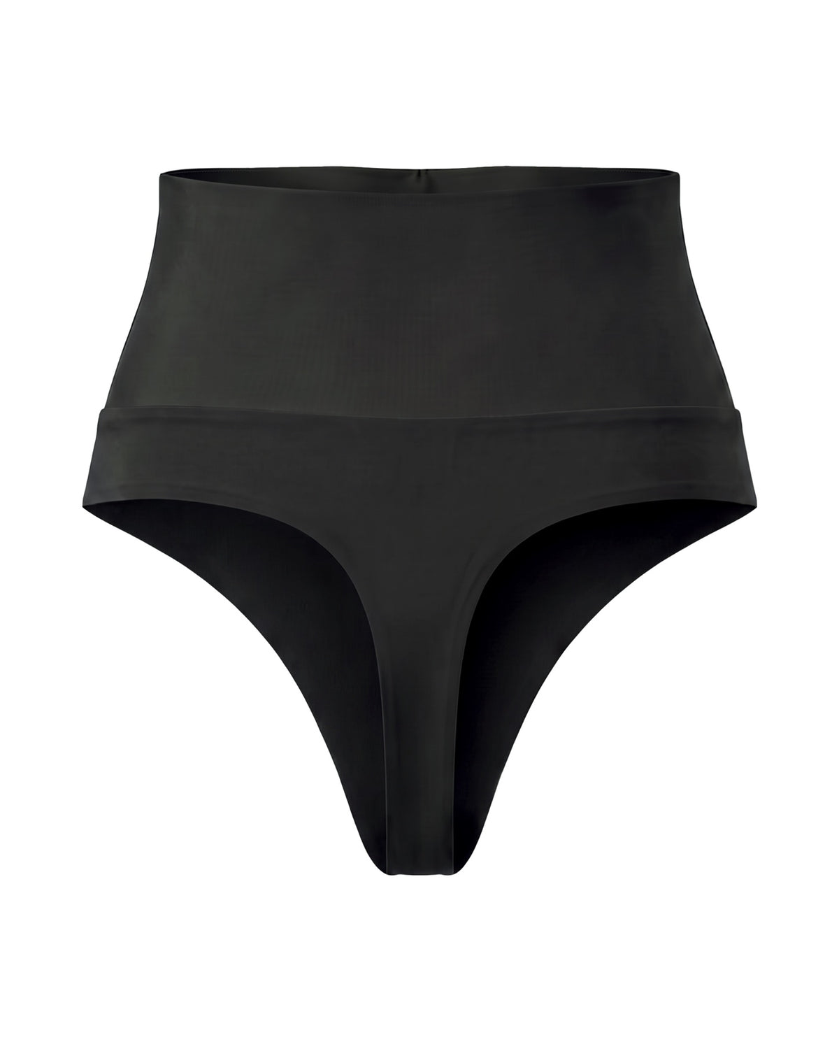 High-Waist Shaping Thong – Black